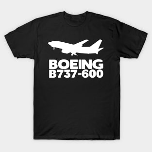 Boeing B737-600 Silhouette Print (White) T-Shirt